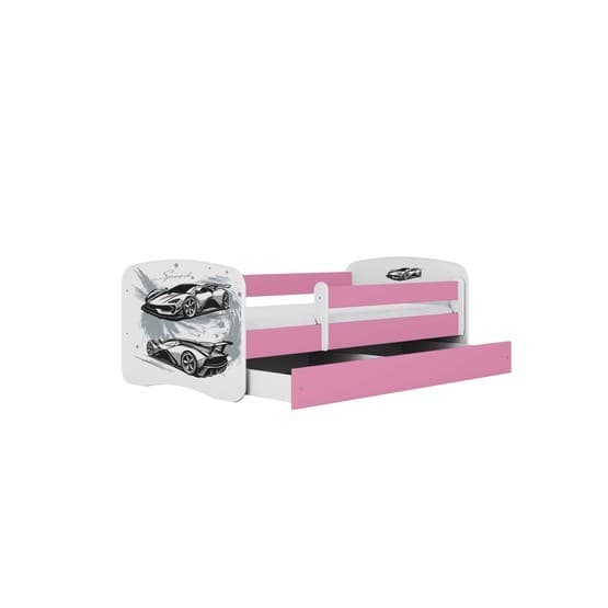 Tremmeseng - Babydreams Pink Med Æske Og Madras - Sportsvogn 140x70 Cm