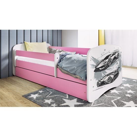 Tremmeseng - Babydreams Pink Med Skuffe - Sportsvogn 180x80 Cm
