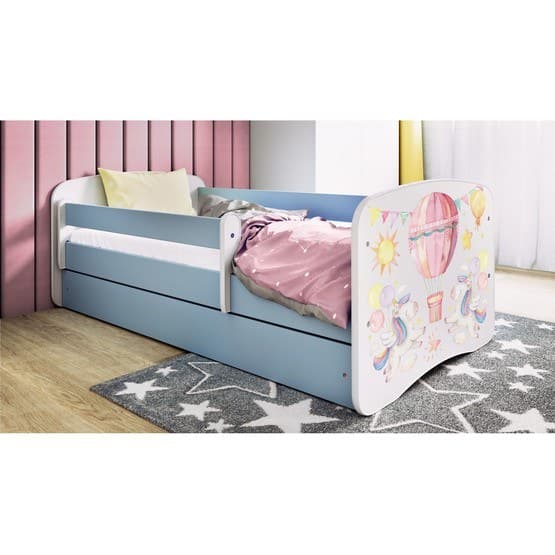 Barnsäng - Babydreams Blå Med Låda - Ballong 160x80 Cm