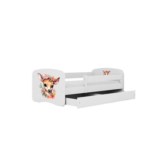 Tremmeseng - Babydreams Hvid Med Skuffe Og Madras - Bambi 160x80 Cm
