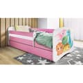 Miniatyrbild 1 av 5: Barnsäng - Babydreams Rosa Med Låda Och Madrass - Små Dinosaurier 180x80 Cm