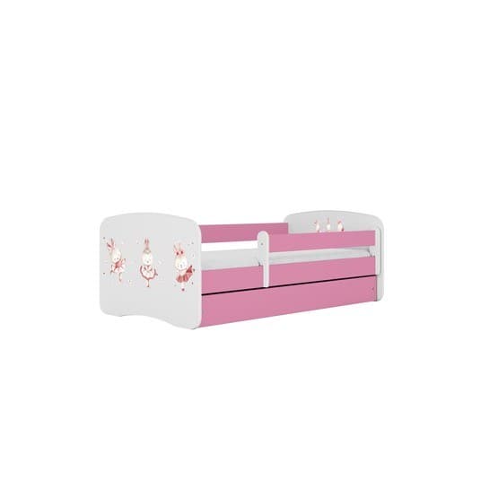 Barnsäng - Babydreams Rosa Med Låda - Kaniner 180x80 Cm