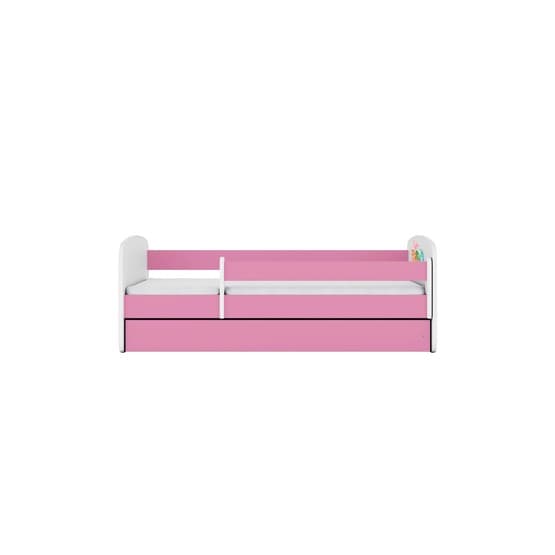 Barnsäng - Babydreams Rosa Med Låda - Små Dinosaurier 140x70 Cm