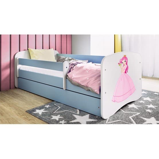 Barnsäng - Babydreams Blå Med Låda - Prinsessa 160x80 Cm