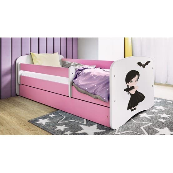 Barnsäng - Babydreams Rosa Med Låda Och Madrass - Onsdag 160x80 Cm