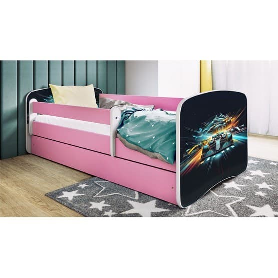 Tremmeseng - Babydreams Pink Med Skuffe - Race 180x80 Cm