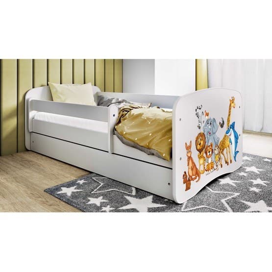 Tremmeseng - Babydreams Hvid Med Skuffe - Dyr 160x80 Cm