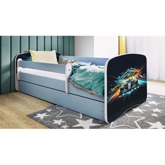 Barnsäng - Babydreams Blå Med Låda - Race 180x80 Cm
