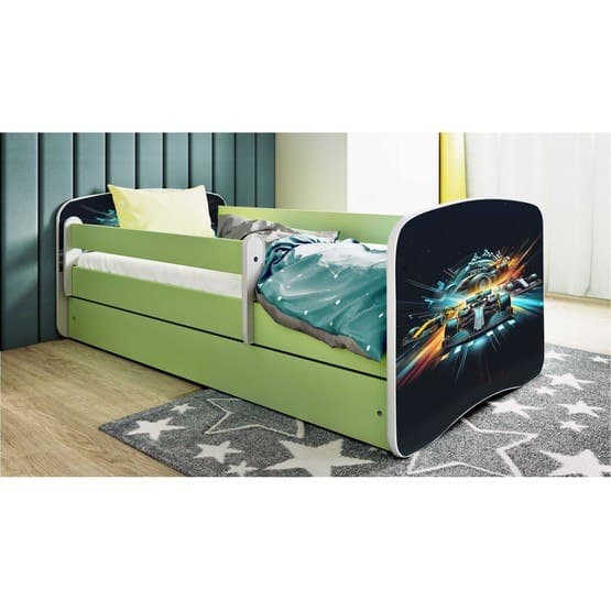 Tremmeseng - Babydreams Grøn Med Skuffe - Race 160x80 Cm