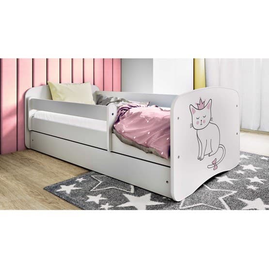 Tremmeseng - Babydreams Hvid Med Skuffe Og Madras - Kat 160x80 Cm