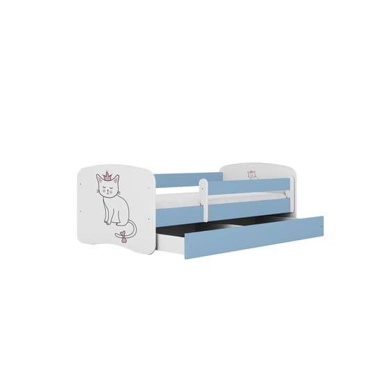 Barnsäng - Babydreams Blå Med Låda - Katt 180x80 Cm