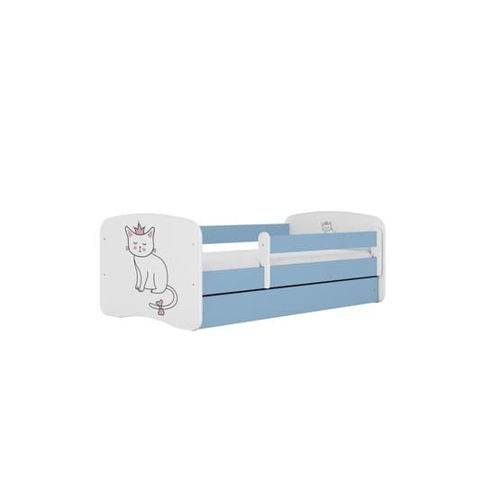 Barnsäng - Babydreams Blå Med Låda - Katt 180x80 Cm