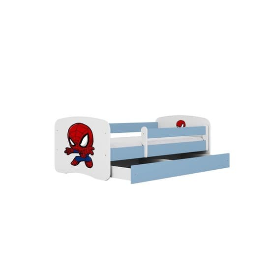 Pinnasänky - Babydreams sininen laatikolla ja patjalla - Spiderman 180x80 cm