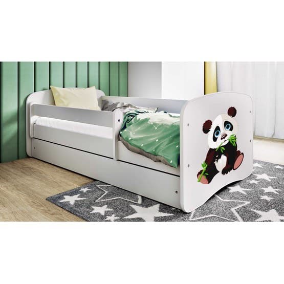 Tremmeseng - Babydreams Hvid Med Skuffe - Panda 2 140x70 Cm