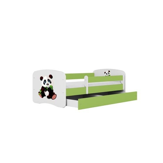 Barnsäng - Babydreams Grön Med Låda - Panda 2 160x80 Cm