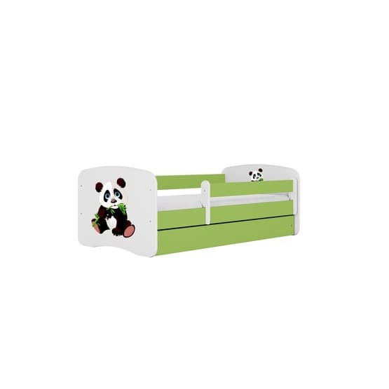 Barnsäng - Babydreams Grön Med Låda - Panda 2 160x80 Cm