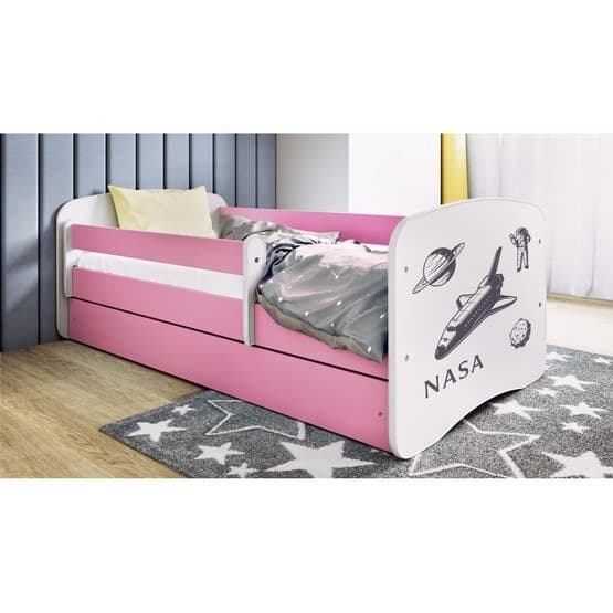 Tremmeseng - Babydreams Pink Med Skuffe Og Madras - Nasa 180x80 Cm