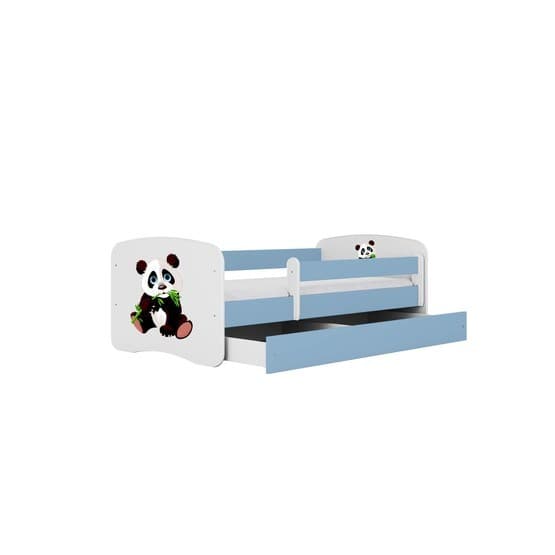 Barnsäng - Babydreams Blå Med Låda Och Madrass - Panda 2 140x70 Cm