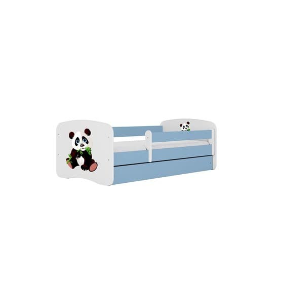 Barnsäng - Babydreams Blå Med Låda Och Madrass - Panda 2 140x70 Cm