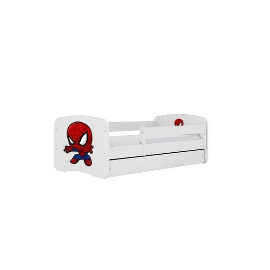 Tremmeseng - Babydreams Hvid Med Skuffe - Spiderman 180x80 Cm