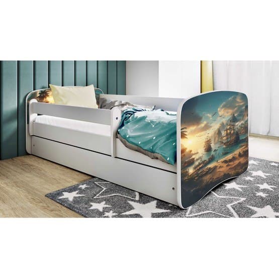 Barnsäng - Babydreams Vit Med Låda Och Madrass - Skepp 140x70 Cm