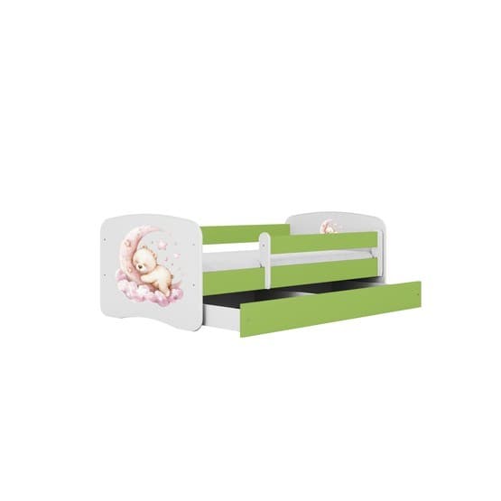 Barnsäng - Babydreams Grön Med Låda Och Madrass - Drömm 140x70 Cm