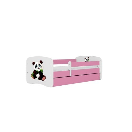 Barnsäng - Babydreams Rosa Med Låda Och Madrass - Panda 2 180x80 Cm