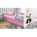 Miniatyrbild 1 av 5: Barnsäng - Babydreams Rosa Med Låda Och Madrass - Panda 2 180x80 Cm