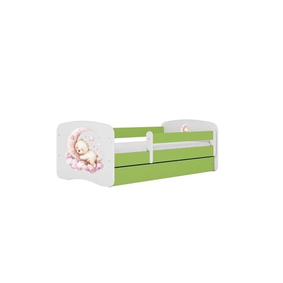 Barnsäng - Babydreams Grön Med Låda Och Madrass - Drömm 160x80 Cm