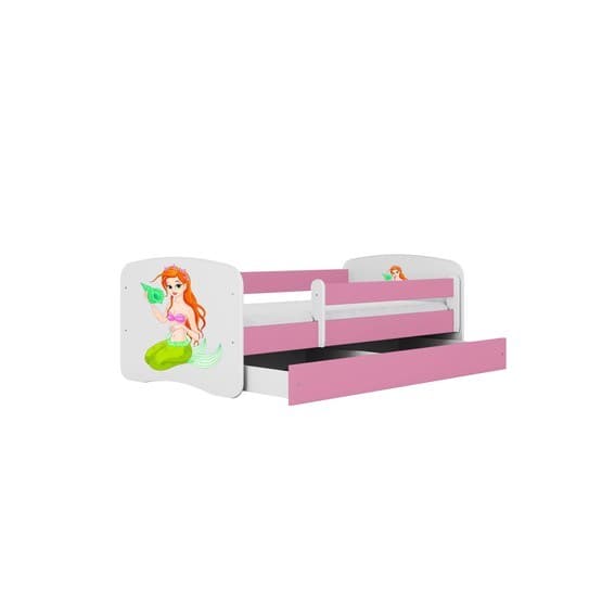 Barnsäng - Babydreams Rosa Med Låda - Sjöjungfru 180x80 Cm