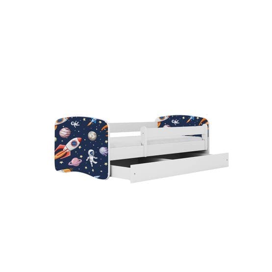 Tremmeseng - Babydreams Hvid Med Skuffe Og Madras - Cosmos 140x70 Cm