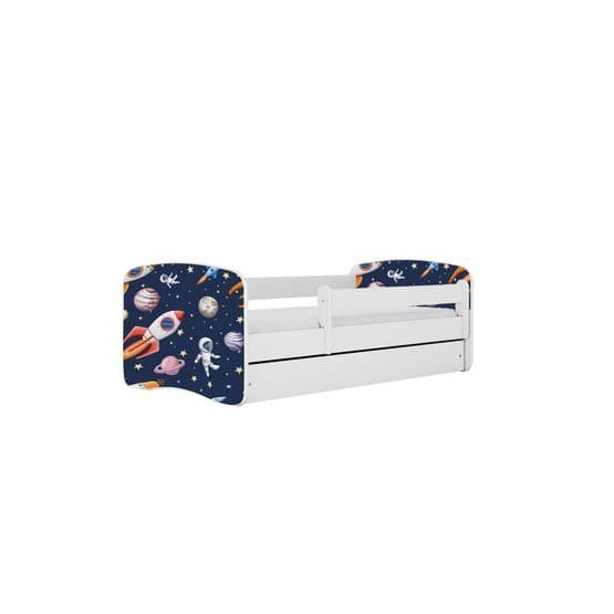 Tremmeseng - Babydreams Hvid Med Skuffe Og Madras - Cosmos 140x70 Cm