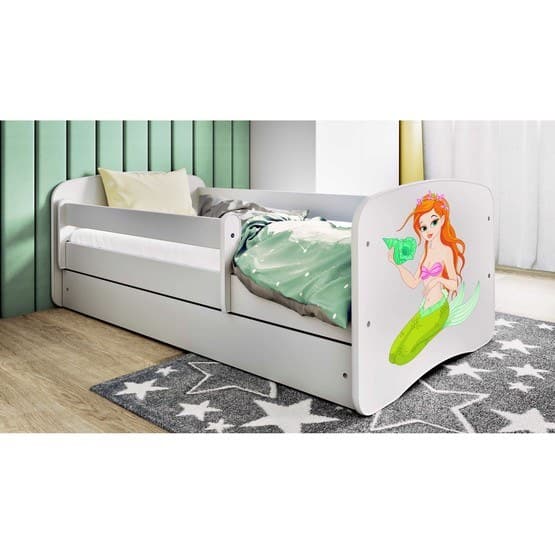 Tremmeseng - Babydreams Hvid Med Skuffe - Havfrue 160x80 Cm