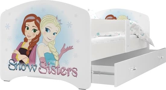 Frozen prinsessa lasten sänky 90x200cm - valkoinen - laatikolla - ilman patjaa