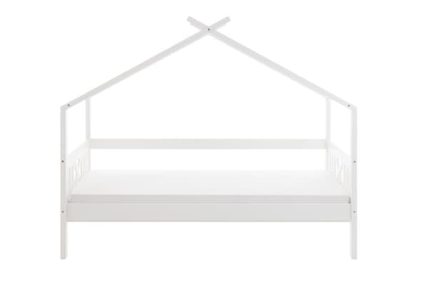 Hussäng barn säng 90x200 cm furu vit med ribbotten