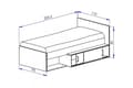 Miniatyrbillede 2 af 5: Træ seng - 90x200 cm med praktisk opbevaringsskuffe