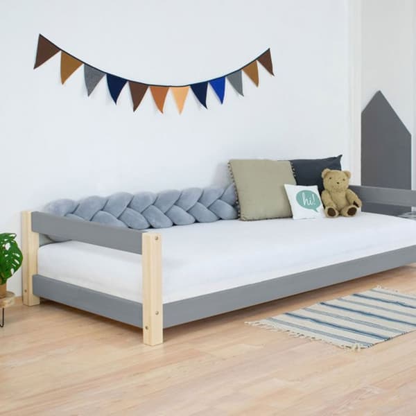KIDDY barnsäng 90 x 160 grå och naturlig