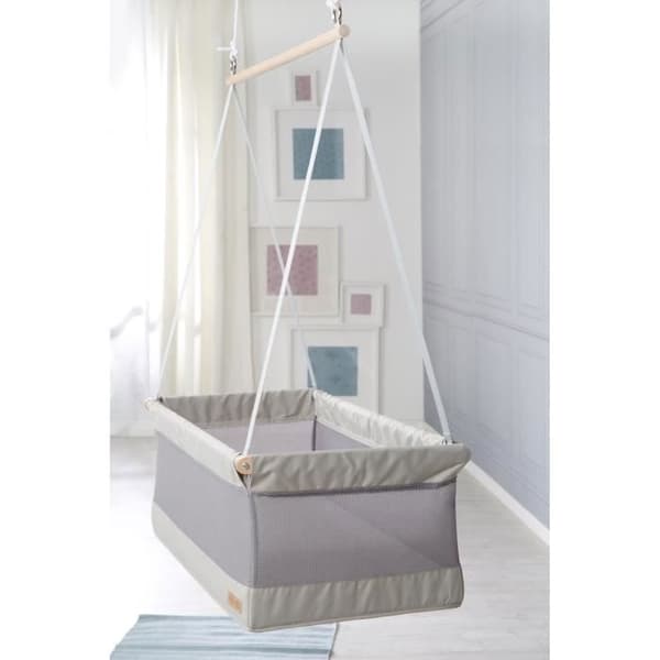 ROBA hängvagga - safe asleep® - 45 x 90 cm - Grå - Madrass ingår