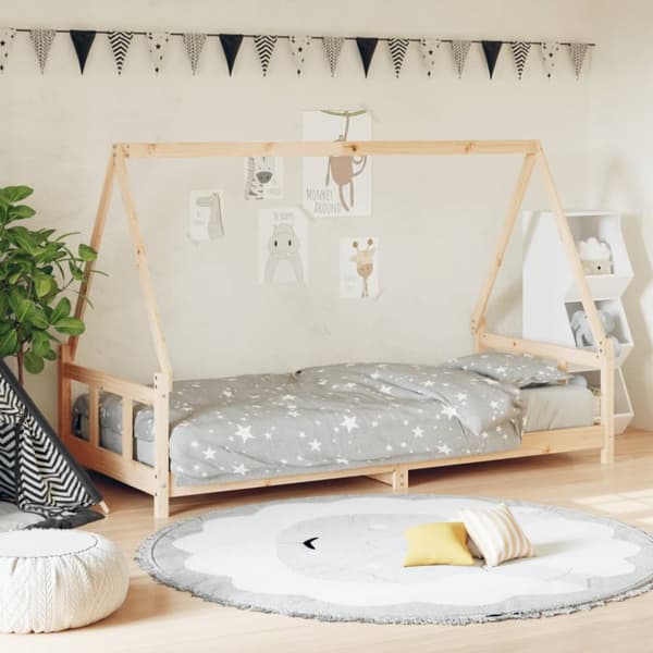 Sängram för barnsäng 90x200 cm massiv furu