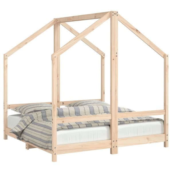 Sängram för barnsäng 2x(70x140) cm massiv furu