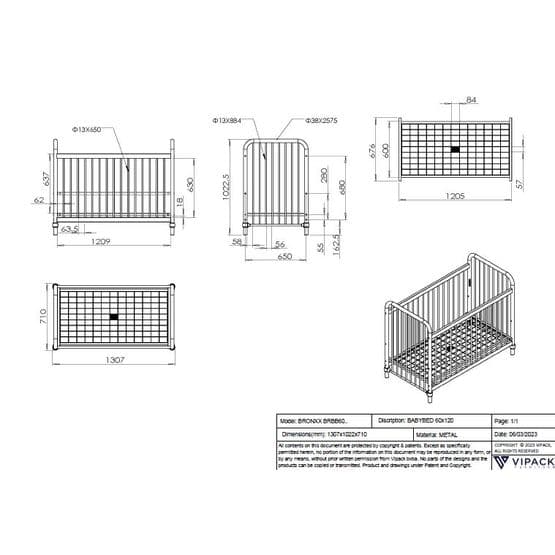 Tremmeseng Bronxx 60x120 Cm - Sort