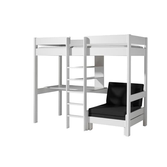 Loftsäng Med Soffa Som Säng - 90x200 Cm - Vit