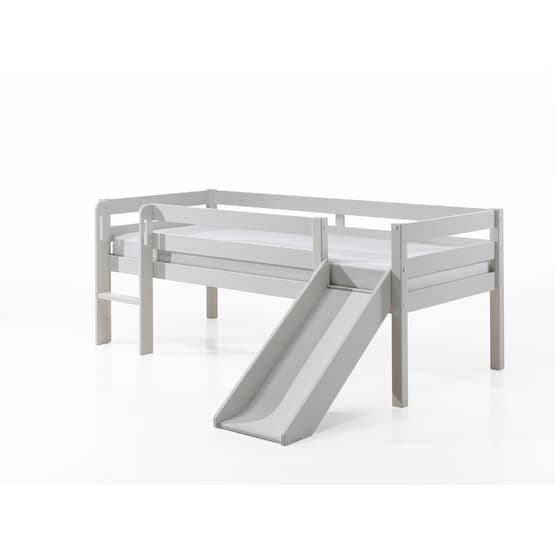 Loftsäng Pino Med Rutschkana Och Hylla - 90x200 Cm - Vit