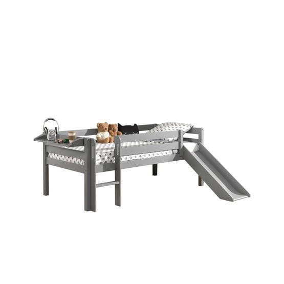 Loftseng Pino Med Rutsjebane Og Hylde - 90x200 Cm - Grå