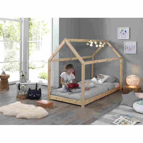 Hus Seng Cabane Med Madras - 90x200 Cm - Natur