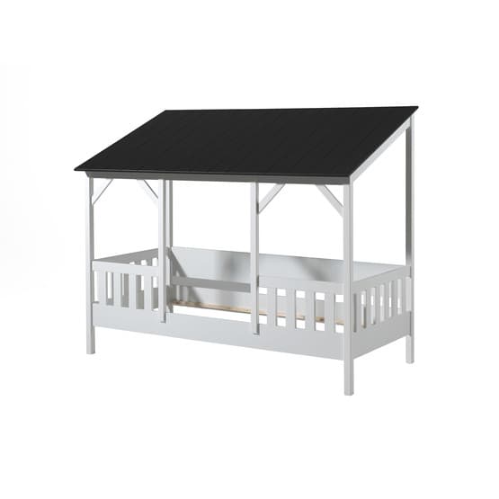 Hussäng 03 Med Tak - 90x200 Cm - Vit Med Svart Tak