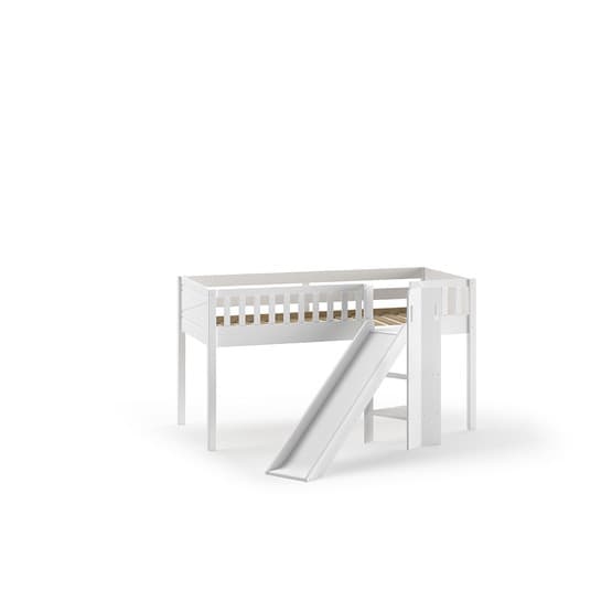 Loftsäng Scott Med Rutschkana H115 Cm - 90x200 Cm - Vit