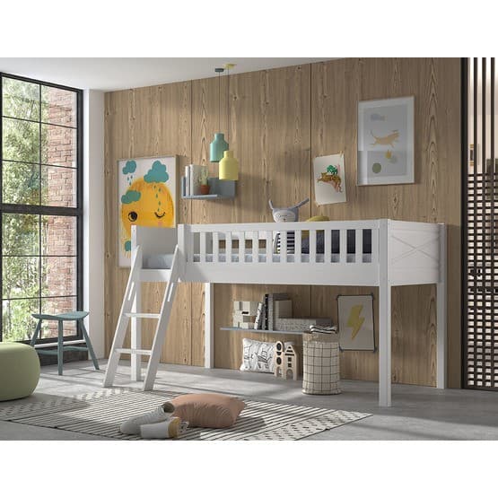 Loftseng Scott H115 cm - 90x200 Cm - Hvid