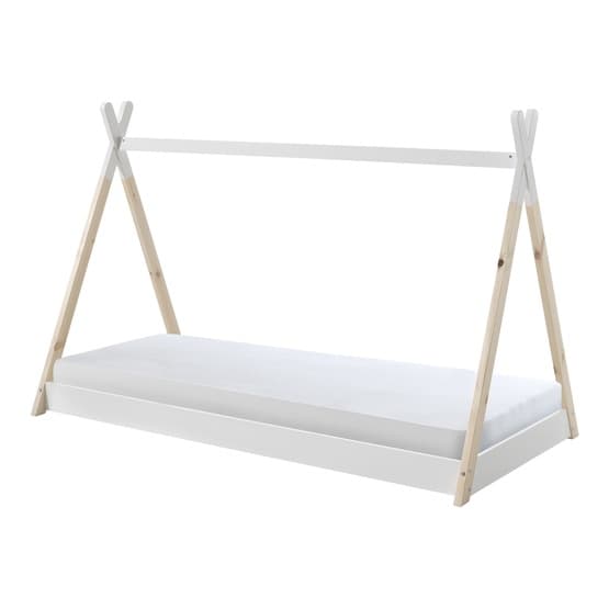 Tipi Seng Med Madras - 90x200 Cm - Hvid