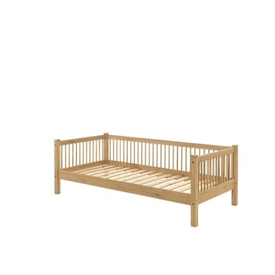Kapteenin sänkymetsä laatikolla ja suojareunalla - 90x200 cm - tammi